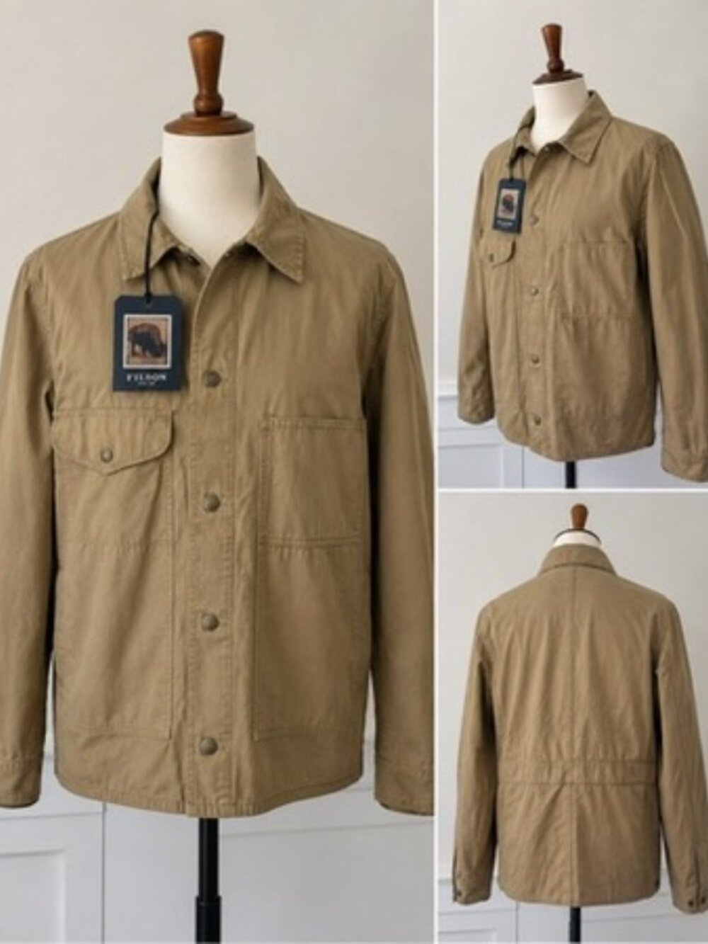 Filson Safari Cloth Jacket Men's Medium M Safari Khaki 100% Cotton NWT